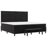 Letto a molle con materasso Nero 200 x 200 cm Velluto