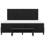 Letto a molle con materasso Nero 200 x 200 cm Velluto