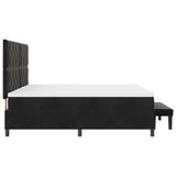Letto a molle con materasso Nero 200 x 200 cm Velluto