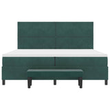 Letto a molle con materasso Verde Scuro 200 x 200 cm Velluto