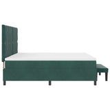 Letto a molle con materasso Verde Scuro 200 x 200 cm Velluto