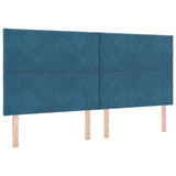 Letto a molle con testiera Blu scuro 200 x 200 cm Velluto