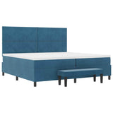 Letto a molle con testiera Blu scuro 200 x 200 cm Velluto