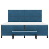 Letto a molle con testiera Blu scuro 200 x 200 cm Velluto