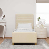 Struttura del letto con testiera Crema 90 x 200 cm Tessuto