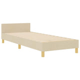 Struttura del letto con testiera Crema 90 x 200 cm Tessuto
