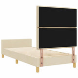 Struttura del letto con testiera Crema 90 x 200 cm Tessuto