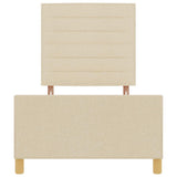 Struttura del letto con testiera Crema 90 x 200 cm Tessuto