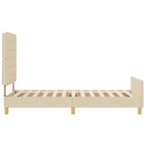 Struttura del letto con testiera Crema 90 x 200 cm Tessuto