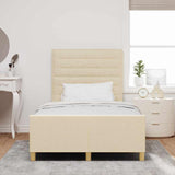 Struttura del letto con testiera Crema 120 x 200 cm Tessuto