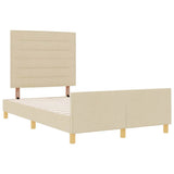 Struttura del letto con testiera Crema 120 x 200 cm Tessuto