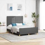 Struttura del letto Grigio scuro 140 x 200 cm Tessuto