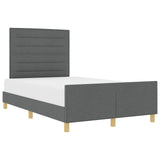 Struttura del letto Grigio scuro 140 x 200 cm Tessuto