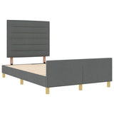 Struttura del letto Grigio scuro 140 x 200 cm Tessuto