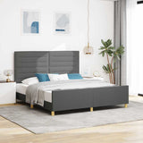 Struttura del letto Grigio scuro 180 x 200 cm Tessuto