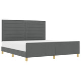 Struttura del letto Grigio scuro 180 x 200 cm Tessuto