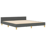 Struttura del letto Grigio scuro 180 x 200 cm Tessuto