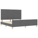 Struttura del letto Grigio scuro 180 x 200 cm Tessuto