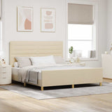 Struttura del letto con testiera Crema 180 x 200 cm Tessuto