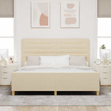 Struttura del letto con testiera Crema 180 x 200 cm Tessuto