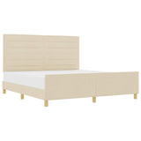 Struttura del letto con testiera Crema 180 x 200 cm Tessuto