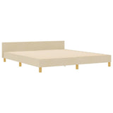 Struttura del letto con testiera Crema 180 x 200 cm Tessuto