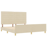Struttura del letto con testiera Crema 180 x 200 cm Tessuto