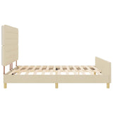 Struttura del letto con testiera Crema 180 x 200 cm Tessuto