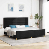 Struttura del letto con testiera Nero 200 x 200 cm Tessuto