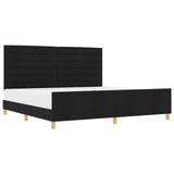 Struttura del letto con testiera Nero 200 x 200 cm Tessuto