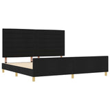 Struttura del letto con testiera Nero 200 x 200 cm Tessuto