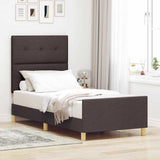 Struttura del letto Marrone scuro 80 x 200 cm Tessuto