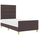 Struttura del letto Marrone scuro 80 x 200 cm Tessuto