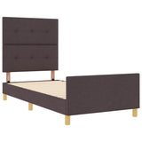 Struttura del letto Marrone scuro 80 x 200 cm Tessuto