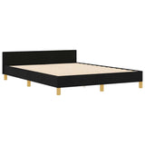Struttura del letto con testiera Nero 140 x 190 cm Tessuto