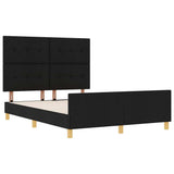 Struttura del letto con testiera Nero 140 x 190 cm Tessuto