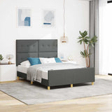 Struttura del letto Grigio scuro 140 x 200 cm Tessuto