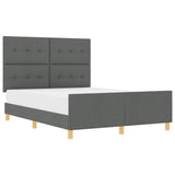 Struttura del letto Grigio scuro 140 x 200 cm Tessuto