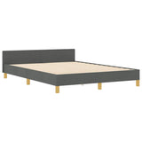 Struttura del letto Grigio scuro 140 x 200 cm Tessuto