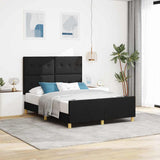Struttura del letto con cuscino Nero 160 x 200 cm Tessuto