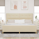 Struttura del letto con testiera Crema 200 x 200 cm Tessuto