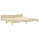 Struttura del letto con testiera Crema 200 x 200 cm Tessuto