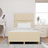 Struttura del letto con testiera Crema 120 x 190 cm Tessuto