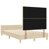 Struttura del letto con testiera Crema 120 x 190 cm Tessuto