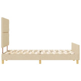 Struttura del letto con testiera Crema 120 x 190 cm Tessuto