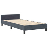 Letto a molle con testiera Grigio scuro 90 x 200 cm Velluto