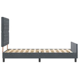 Letto a molle con testiera Grigio scuro 90 x 200 cm Velluto