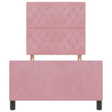 Letto a molle con testiera Rosa 100 x 200 cm Velluto