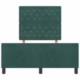 Letto a molle con testiera Verde Scuro 120 x 200 cm Velluto