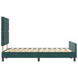 Letto a molle con testiera Verde Scuro 120 x 200 cm Velluto